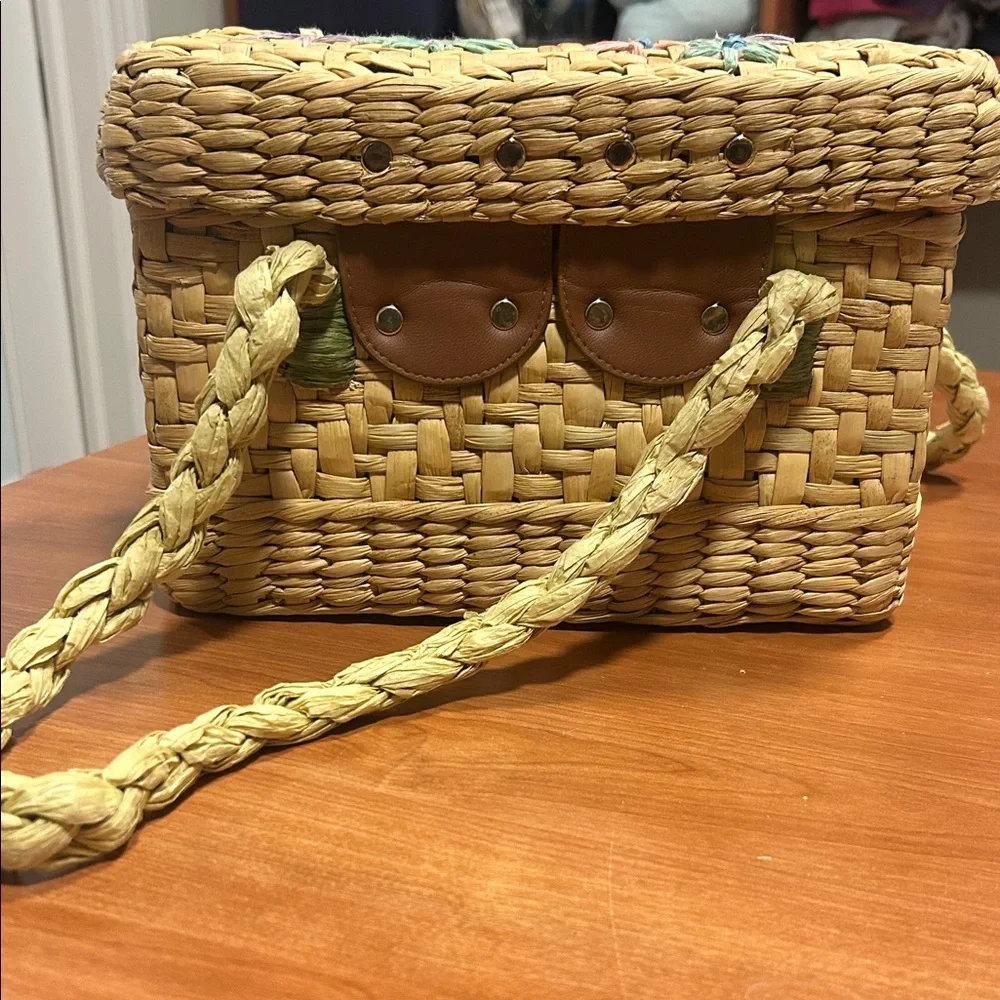 Zara Woven Floral Shoulder Bag - Picture 3 of 5